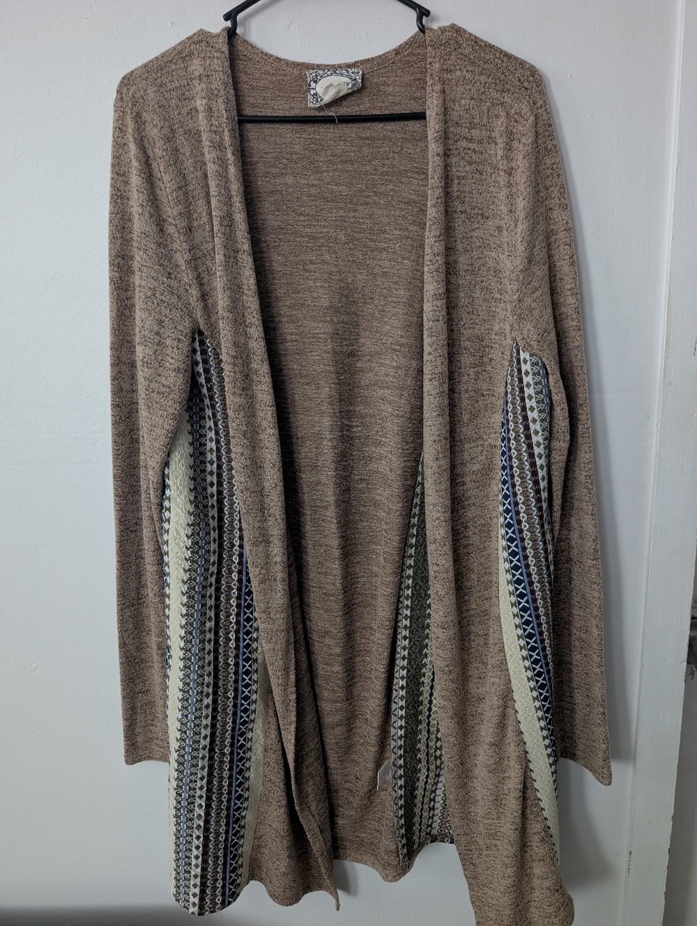 Skonhet Geometric Aztec Print Open Front Cardigan‎ Sweater Size M